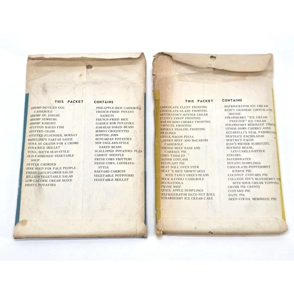 Vtg 1955 Jane Christopher Recipes Cards Packet 20 21 Fish Crab‎ Shrimp Desserts